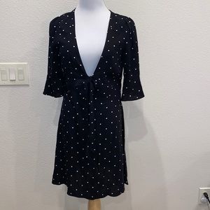 Free People All Yours Mini Dress Polka Dot Black